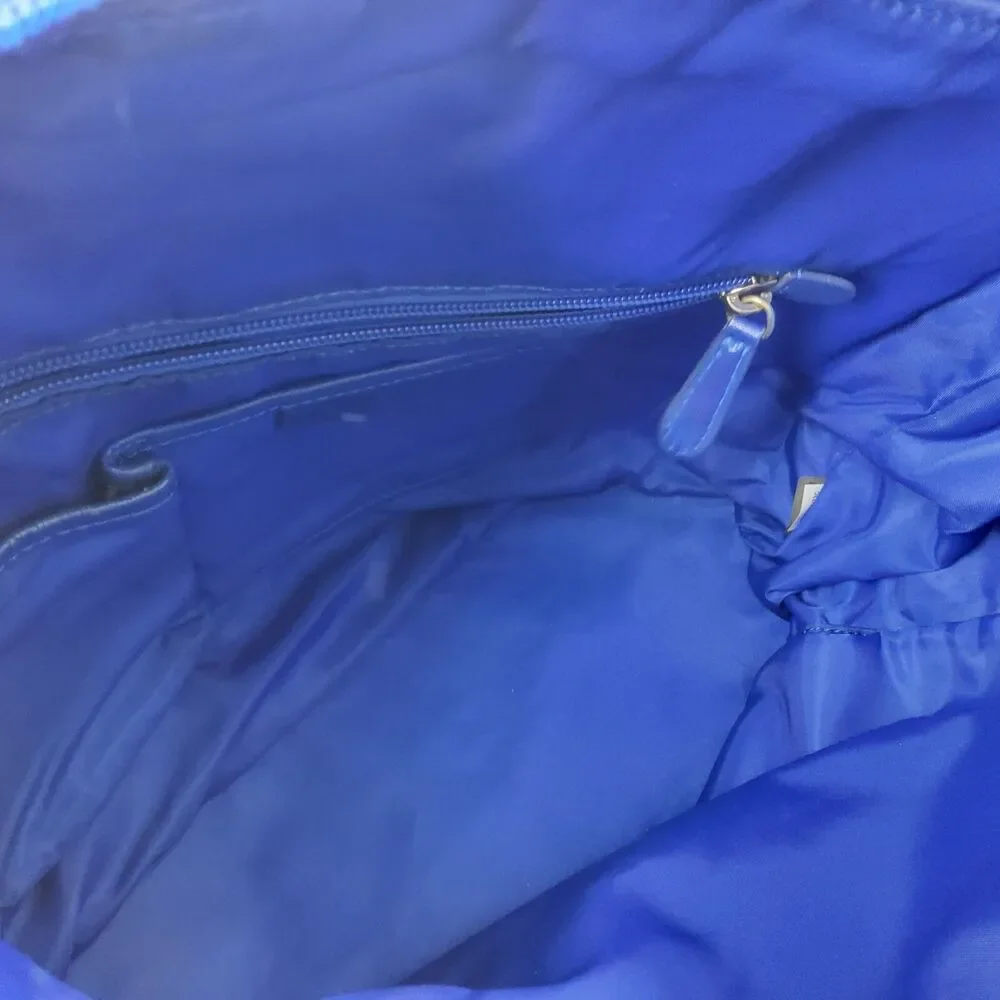 Michael Kors MK Nylon Tote Shoulder Handbag Purse Blue